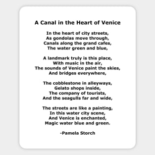 A Canal in the Heart of Venice Poem Magnet